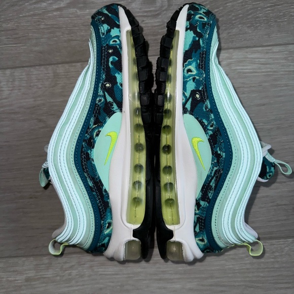 Nike Air Max 97 'Moth Camo' Women's Sneaker - Mint Foam/Volt-Barley - Size 7 - Picture 6 of 8